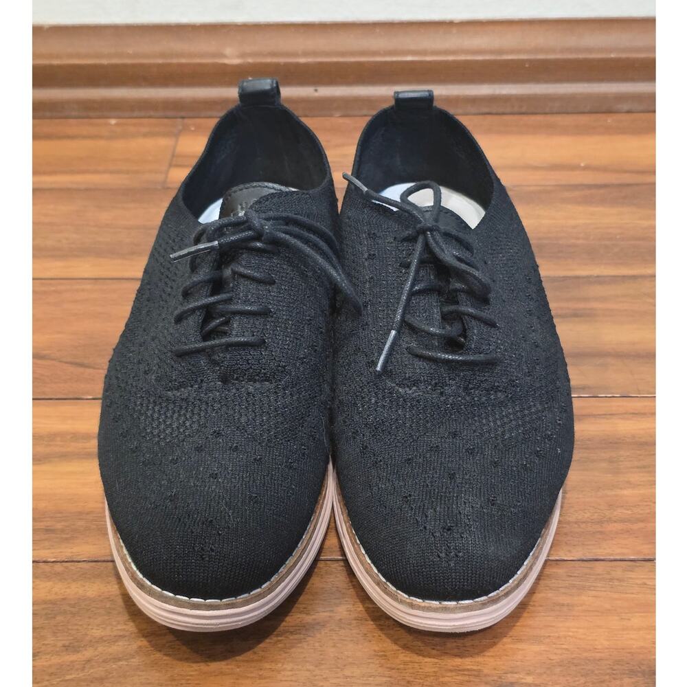 Cole Haan ØriginalGrand Wingtip Oxford black stitchlite misty rose bottom - 8.5B